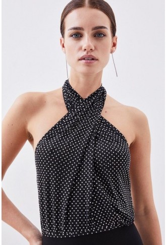 Petite Premium Embellished Diamante Midi Dress