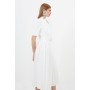 Structured Crepe Notch Neck Wrap Belted Forever Dress