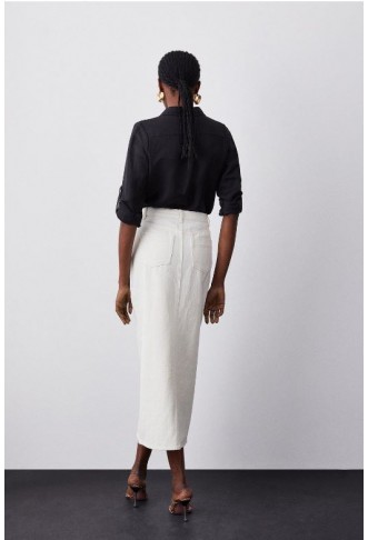 Petite Denim Midi Skirt