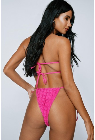 Bubble Textured Multiway 3 Pc Bandeau Bikini & Shirt Set