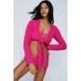 Bubble Textured Multiway 3 Pc Bandeau Bikini & Shirt Set