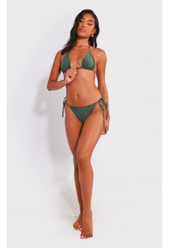 Dark Green Triangle Bikini Set