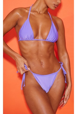 Multi Purple And Blue 2 Pack Triangle Bikini Set