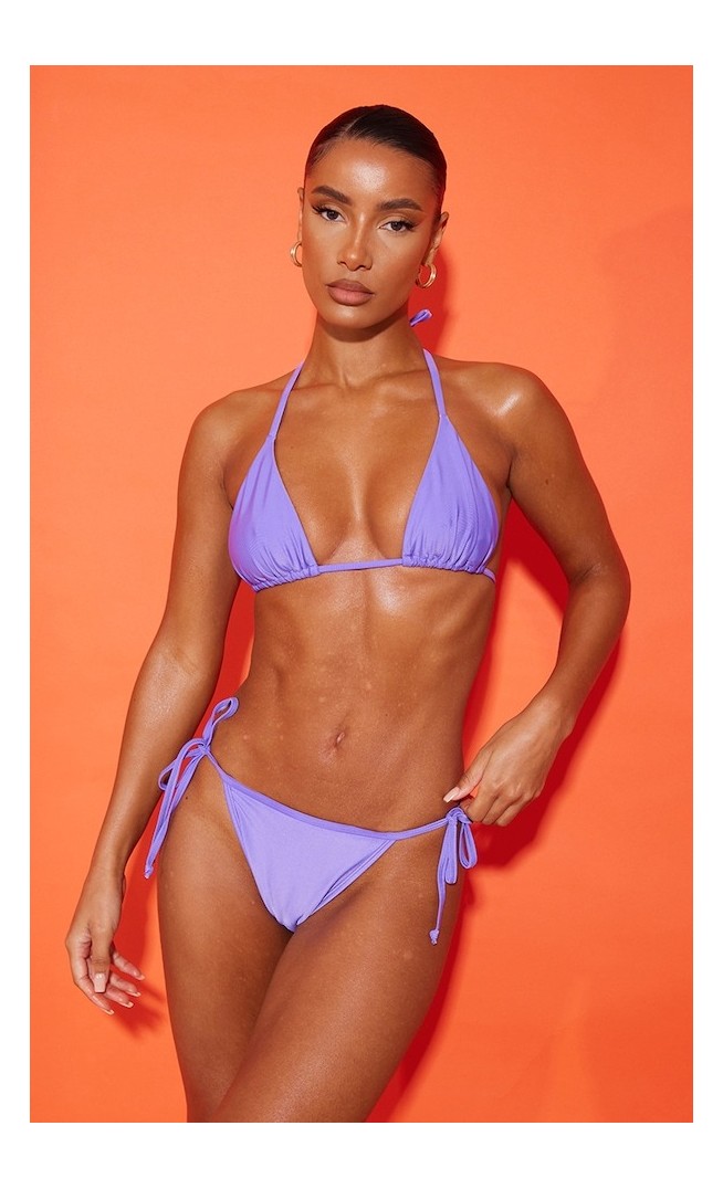 Multi Purple And Blue 2 Pack Triangle Bikini Set