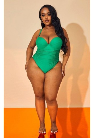 Plus Bright Green Ruched...