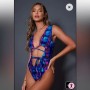 Tie Dye Print Cut Out Multiway Wrap Waist Plunge Swimsuit