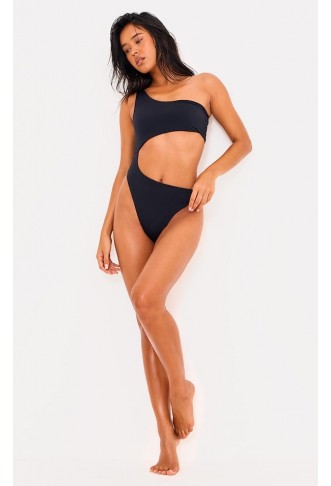 Black One Shoulder Cut Out...