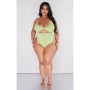 Plus Olive Textured Cut Out Underwired Swimsuit
