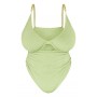 Plus Olive Textured Cut Out Underwired Swimsuit