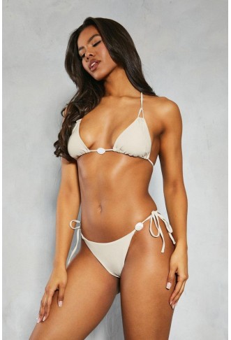 Shell Detail Tie Side Bikini Set