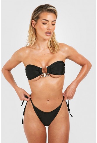 Gold Trim Bandeau Tie Side...