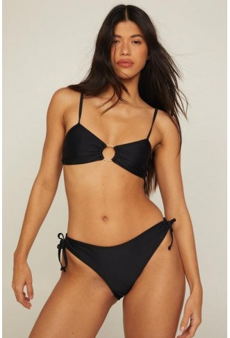 Ring Crop Ruched Tie Side...
