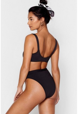 Tie Front High Leg Bikini Set