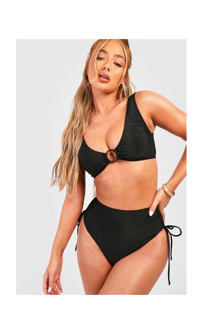 O-ring Ruched Bikini Set