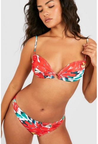 Abstract Floral 3 Pack Bikini Set & Skirt
