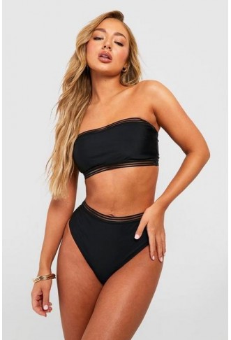 Mesh Detail Bandeau Bikini...