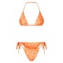 Multi Leopard Print Orange And Green 2 Pack Triangle Bikini Set