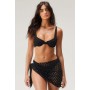 Eyelet Textured Underwire Sarong 3pc Bikini Set