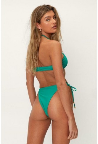 Halter Neck High Leg Bikini Set