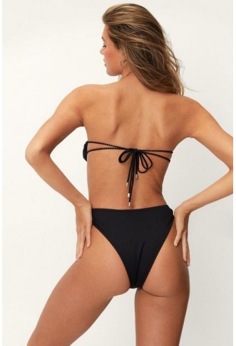 Ribbed Heart Ring Detail Bikini Set