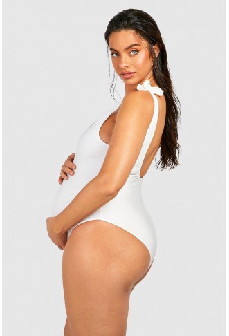 Maternity Essentials Tie Shoulder Swimsuit