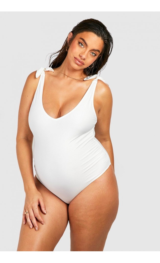 Maternity Essentials Tie Shoulder Swimsuit