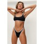 Ribbed Contrast Binding Crop Bikini Set