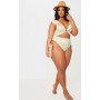 Plus Stone Frill Edge Ring Detail Cutout Swimsuit