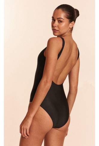 Black Basic Scoop Swimsuit