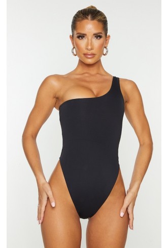 Black One Shoulder Scuba...