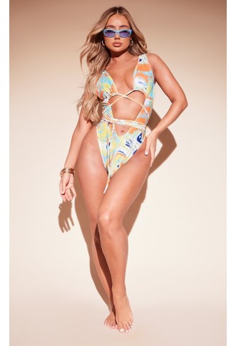 Orange Swirl Print Wrap...