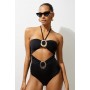 Slinky Trim Detail Cut Out Swimsuit