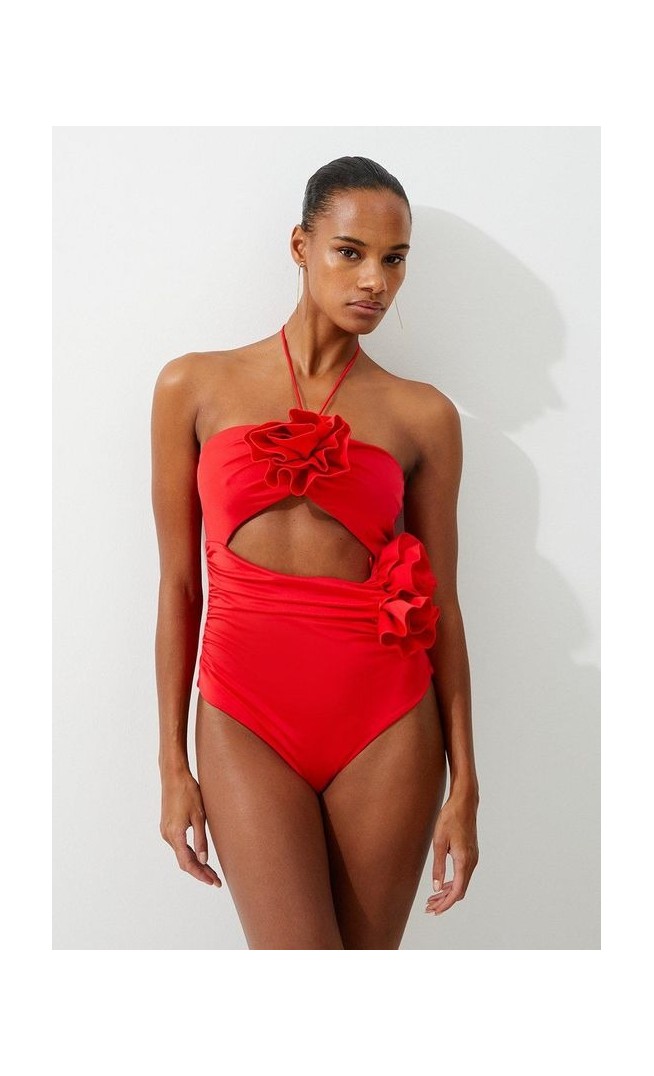 Rosette Cut Out Detail Swimsuit
