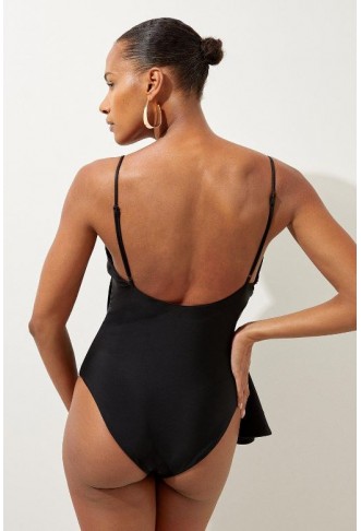 Drama Ruffle Strappy High Leg Swimsuit