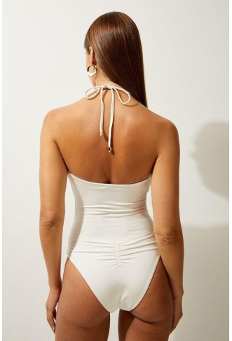Slinky Trim Detail Cut Out Swimsuit