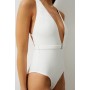 Plunge Belt Trim Detail Swimsuit