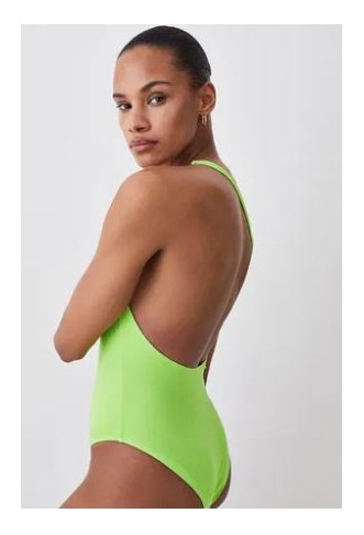 One Shoulder Chain Strap Swimsuit