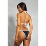 Contrast Tie Side Triangle Bikini Set