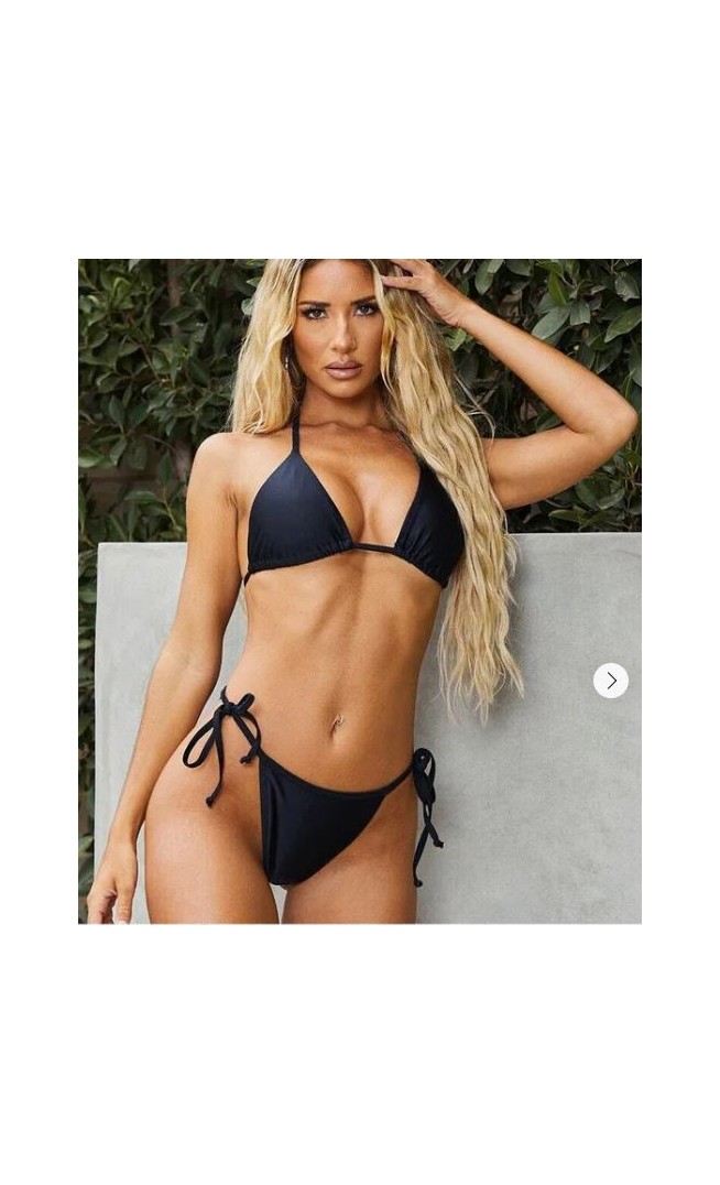 Multi Stone And Black 2 Pack Triangle Bikini Set