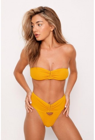 Textured Bandeau U Bikini Set