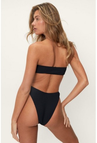 Two Tone Bandeau Bikini Set