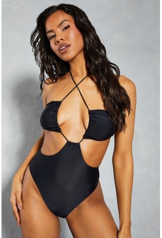 Halter Neck Cut Out Swimsuit