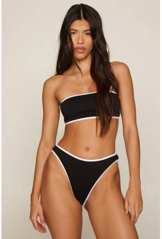 Ribbed Contrast Bandeau...
