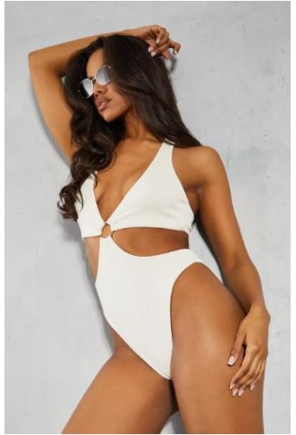 Crinkle O Ring Halter Neck...
