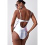 Metallic Cut Out Silver Trim Swimsuit