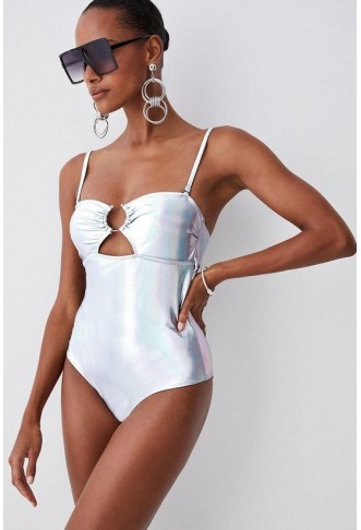 Metallic Cut Out Silver...