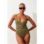Wrap Front Belted Swimsuit
