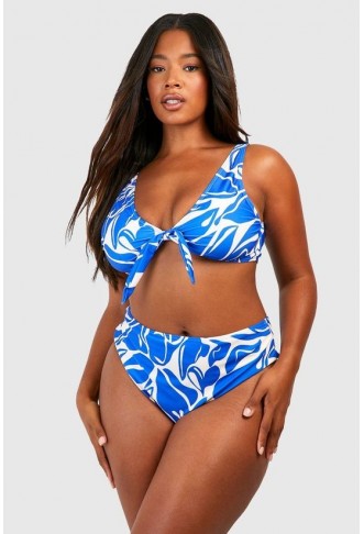 Plus Abstract Print Bikini Set
