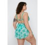 Plus Size Palm Print Bikini Set