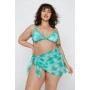 Plus Size Palm Print Bikini Set